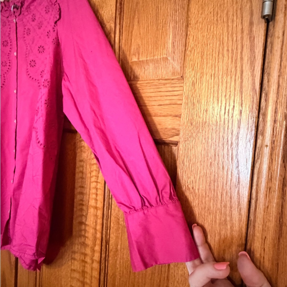 Old Navy Fuchsia Eyelet Blouse - Picture 5 of 6